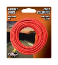 Coleman Cable Road Power Red PVC Copper Easy To Use Primary Wire 10 Ga. 7'