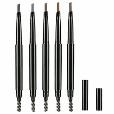Automatic Eyebrow Pencil w/ Brow Brush, Waterproof Eye Brow Color, 1 or 5 Pack
