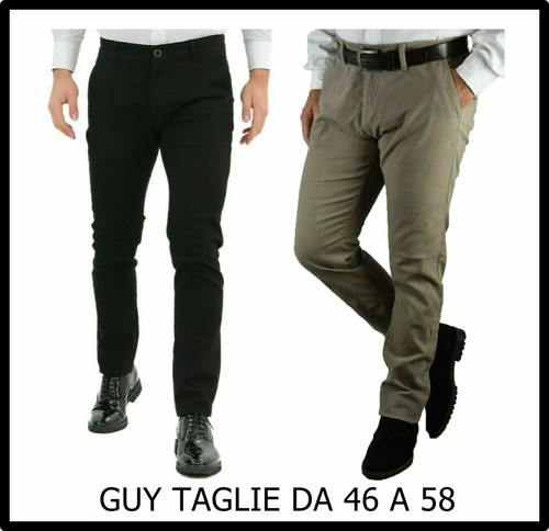 pantaloni uomo slim fit eleganti elasticizzati invernali pantalone cotone  casual | eBay