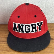Official Angry Birds Snapback Baseball Cap - Black & Red - OSFM - EUC