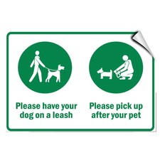 Please Have Your Dog On A Leash Please Pick Up After Pet LABEL DECAL STICKER