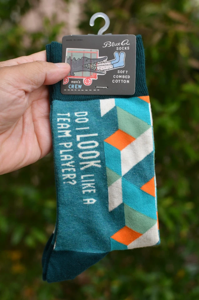 Blue Q Ankle Socks 7-12 Cotton Green Do I Look Like a team Player - Image 4 of 4