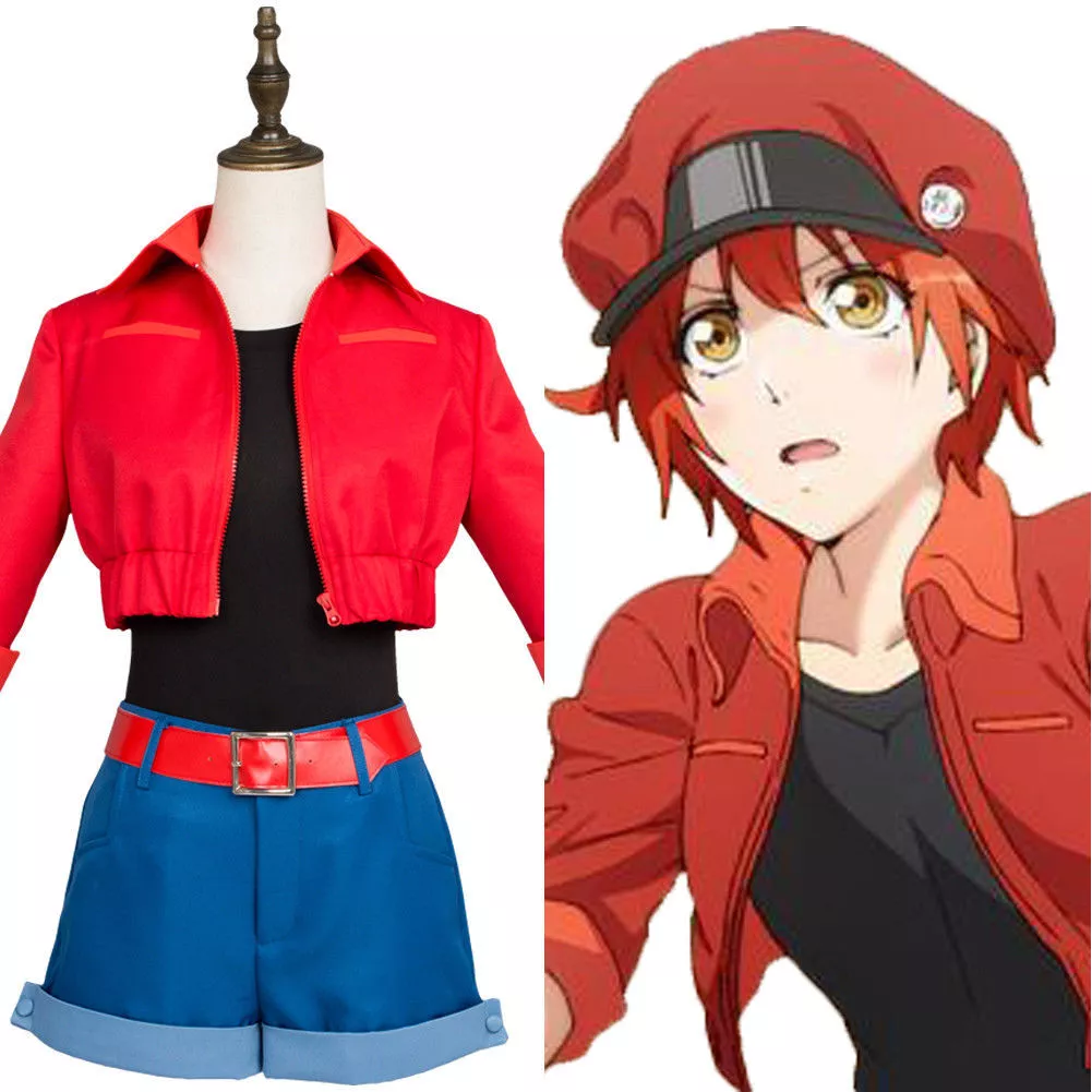 Anime Cells at Work! Erythrocite Red Blood Cell Cosplay Costume Outfit  Uniform