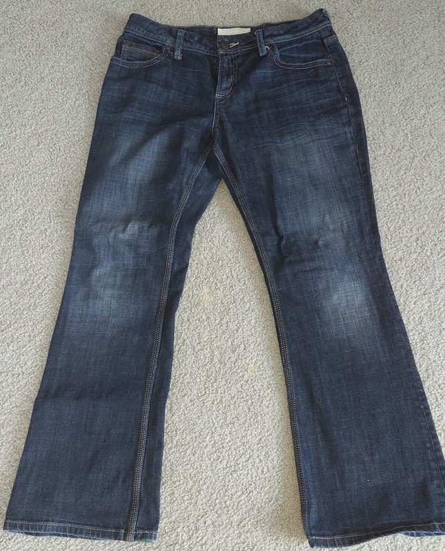 Women's Maurices Morgan New Boot Jeans Blue Stretch Dark Wash Denim 9/10 Short