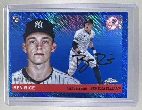 Ben Rice 2025 Topps Chrome Platinum Anniversary #311 Blue Shimmer RC /100