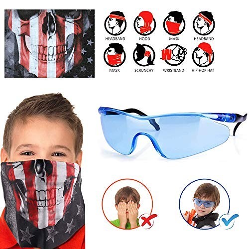 EXTSUD Set De Chaleco Táctico Para Niños – 2 Equipos Con Máscaras, Gafas, 80 Dardos Y Cargadores Para Nerf