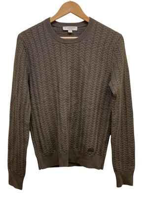 Burberry London Sweater  Men s Medium  Brown Knit READ