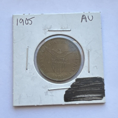 1905 Philippines Bronze 1 Centavo Coin KM#162 No Mint Mark U.S. Period
