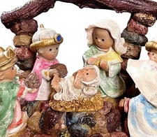 Tii Collections Nativity Set Children as Mary Joseph & Men Multicultural Resin