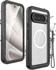 Google Pixel 10 Pro XL Case Waterproof, 12FT Military Drop Proof, Shockproof Bla