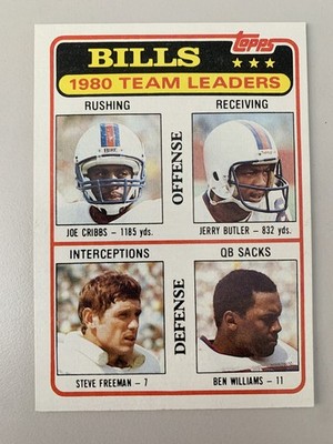 1981 Topps Joe Cribbs/Jerry Butler/Steve Freeman/Ben Williams Buffalo Bills #226