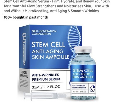 Stem Cell Anti-Aging Serum - Firm, Hydrate, and RenewYour Skin youngerLook 2 pk