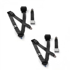 1981 - 1993 Airplane 3pt Bk Retract Bucket Seat Belt Kit-2 Belts
