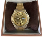 Vintage Seiko 5 SeikoNaut Automatic Gold Dial Gents Watch Rare