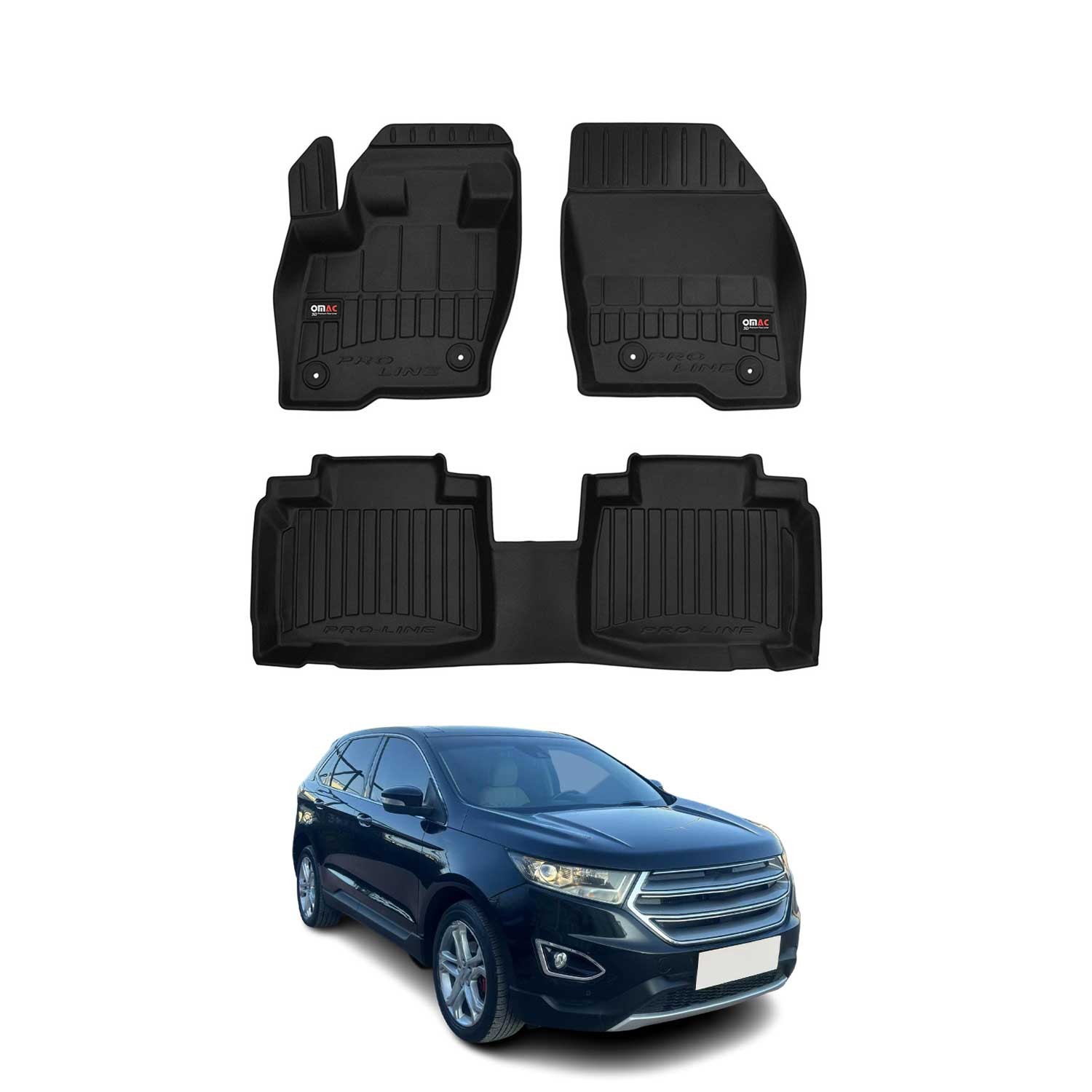 Tapis de sol noir en caoutchouc OMAC pour Ford Edge 2014-2023