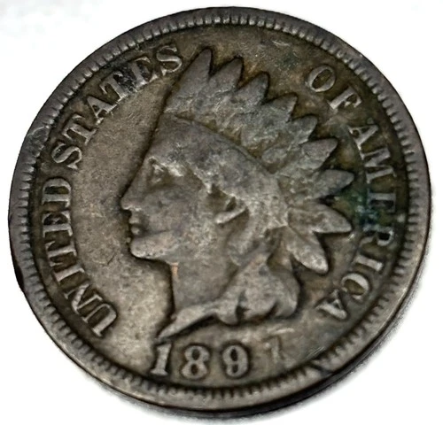 1891 Indian Head Cent Penny Good Condition 1c One Cent US Coin- 0716