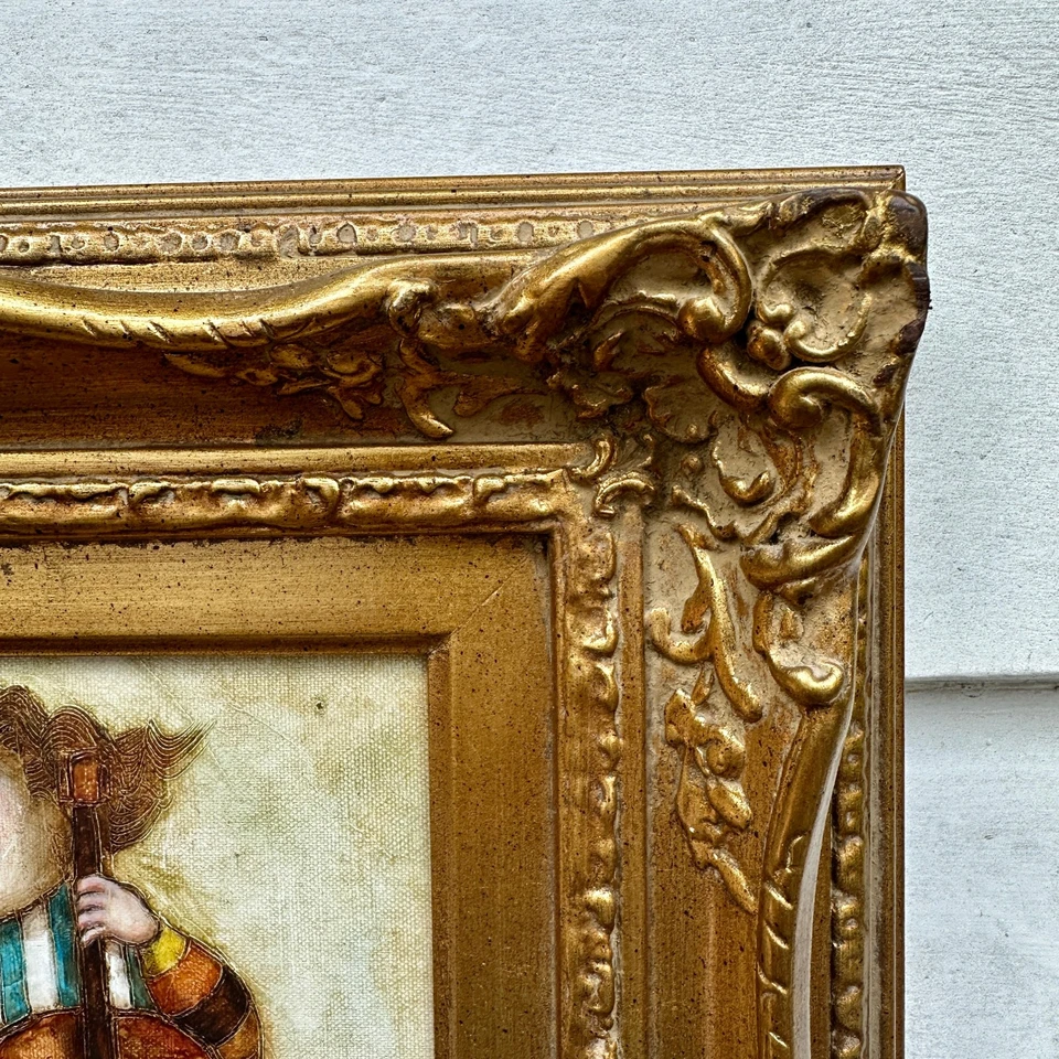 J Roybal Painting The Fiddler 8" x 10" Framed Signed Cello - Image 3 of 4