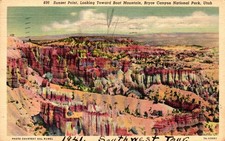 Postcard Sunset point towards boat mountain, Bryce Canyon national Park Utah