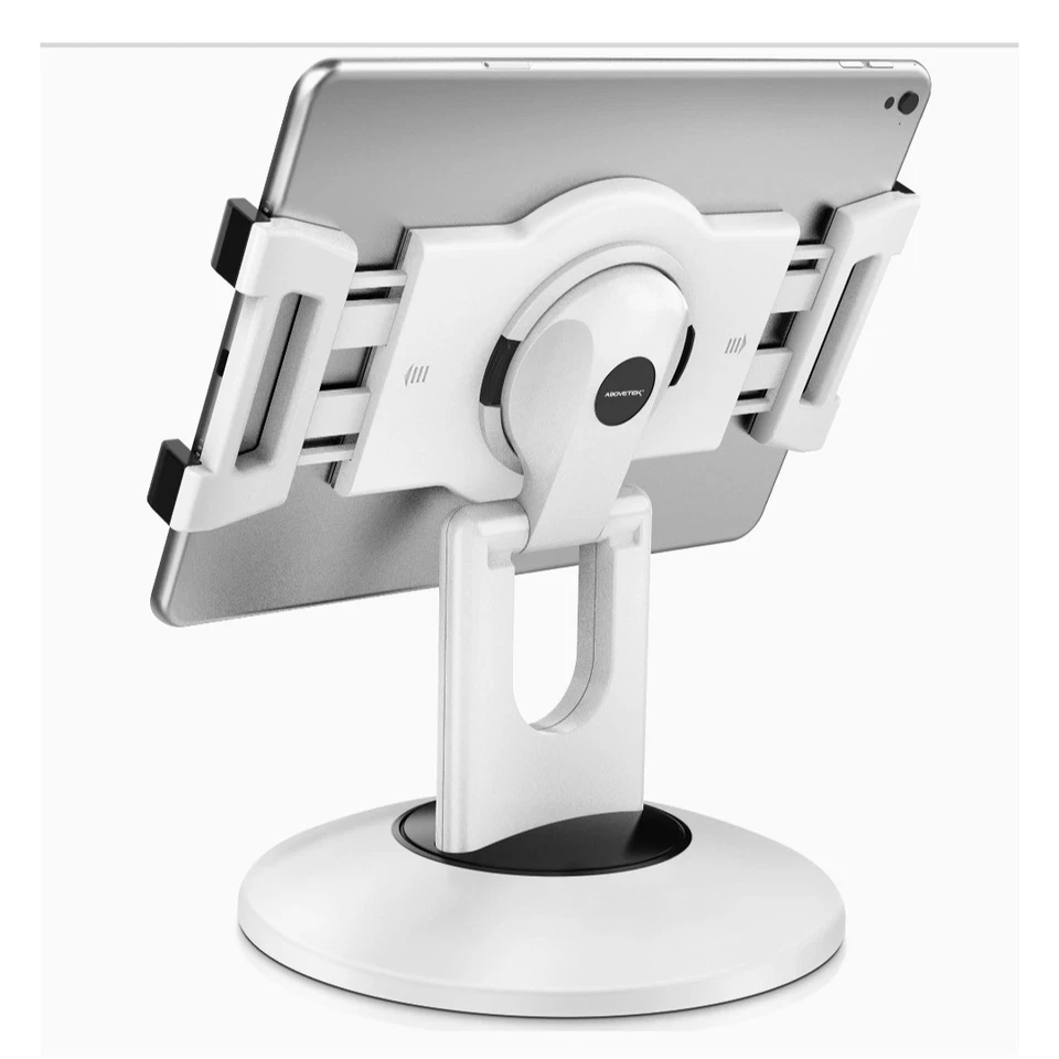 Retail Kiosk iPad Stand 360° Rotating Commercial POS Tablet Stand White - Image 2 of 4