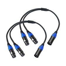 1 Male to 2 Female XLR Y Splitter Micrphone Cable, 3pin XLR Female to Dual XL...