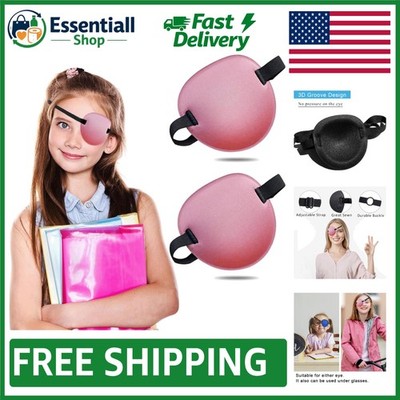 Pink 2PCS Adjustable Eye Patches for Amblyopia - Comfortable & Breathable Design