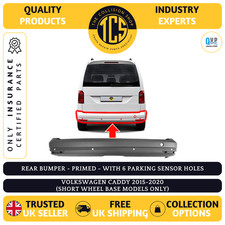 VW CADDY 2015-2020 REAR BUMPER PRIMED SWB MODELS + 6 PARKING INSURANCE CERTIFIED
