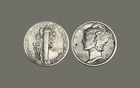 1927 p mercury dime us coins silver very fine details