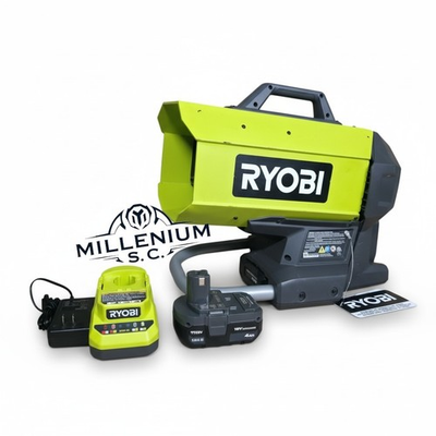 #ad RYOBI 18V ONE Hybrid Forced Air Propane Heater Kit OPEN BOX 4.0Ah Battery $159.00