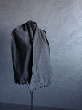 Vintage Ellesse Wool Scarf Embroidered Logo Grey