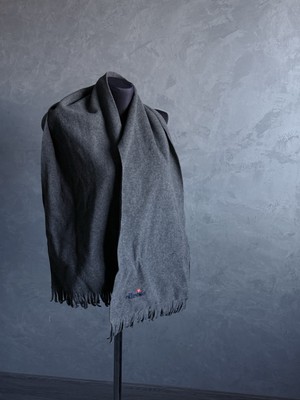 Vintage Ellesse Wool Scarf Embroidered Logo Grey 