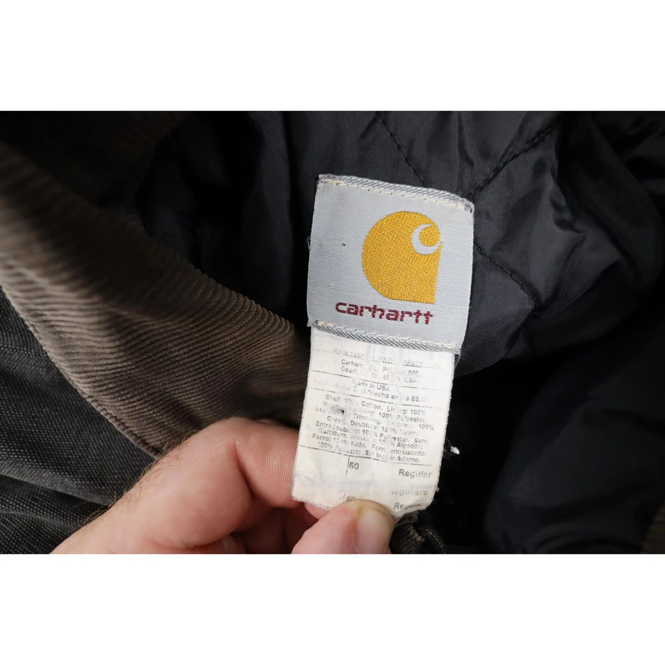 De Colección Chaqueta Carhartt Para Hombre 50 Regular Negro Tareas Abrigo Cuello Grunge Ropa de Trabajo Foto 2 de 4