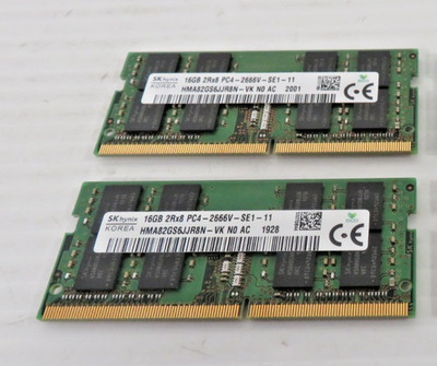 SK Hynix 32GB (2x16GB) DDR4 2666 MHz SODIMM Memory RAM Module HMA82GS6JJR8N-VK