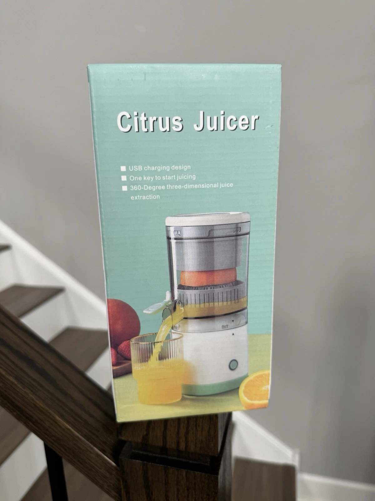 USB Charging Automatic Citrus Juicer MDC1, White Silver, Battery, 45W