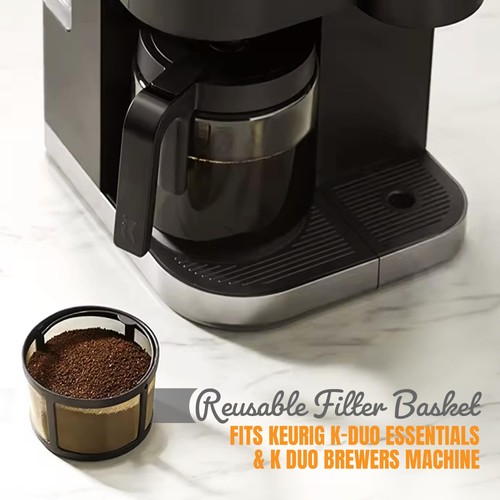Cesta de filtro reutilizable de 8-12 tazas con fondo de malla se adapta a Keurig grande, dorada - Imagen 3 de 7