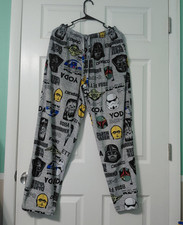 Star Wars Mens Gray Fleece Darth Vader Sleep  Lounge Pants Pajama Bottoms Large