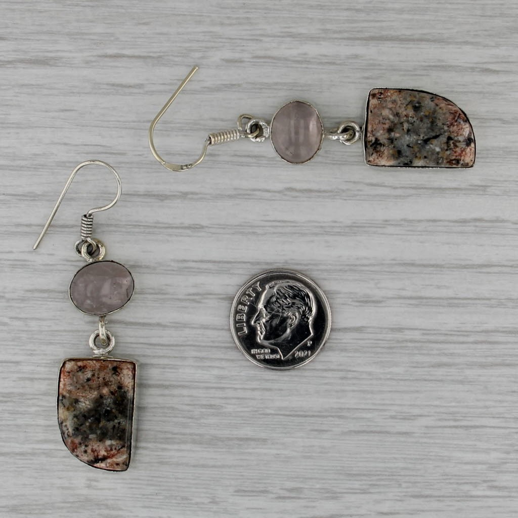 Quartz Chalcedony Dangle Statement Earrings Sterl… - image 5