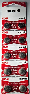 10 PACK LR44 MAXELL RED ALK A76 L1154 AG13 357 (GOOD EXPIRE 12/32) FREE SHIPPING