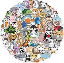 Cute Animal Stickers for Kid Teen Anime 100Pcs Waterproof Vinyl Kawaii Stickers