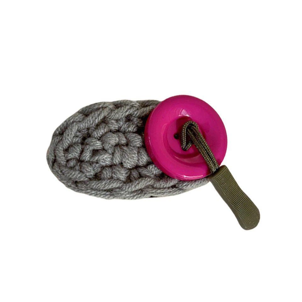 Pinza para el cabello tejida con botón tejido para tejer de lana pinza para BB Foto 4 de 4