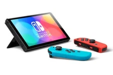 Nintendo HEGSKABAA Switch - OLED Model with Neon Red & Blue Joy Con- Excellent