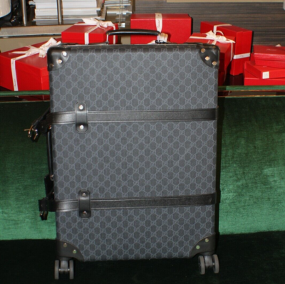 Gucci Gg Supreme Canvas Globetrotter Roller Black Luggage Msozxzsa