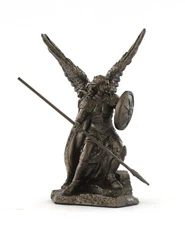 Archangel Raphael Painted Polystone Statue Figurine Home Decor