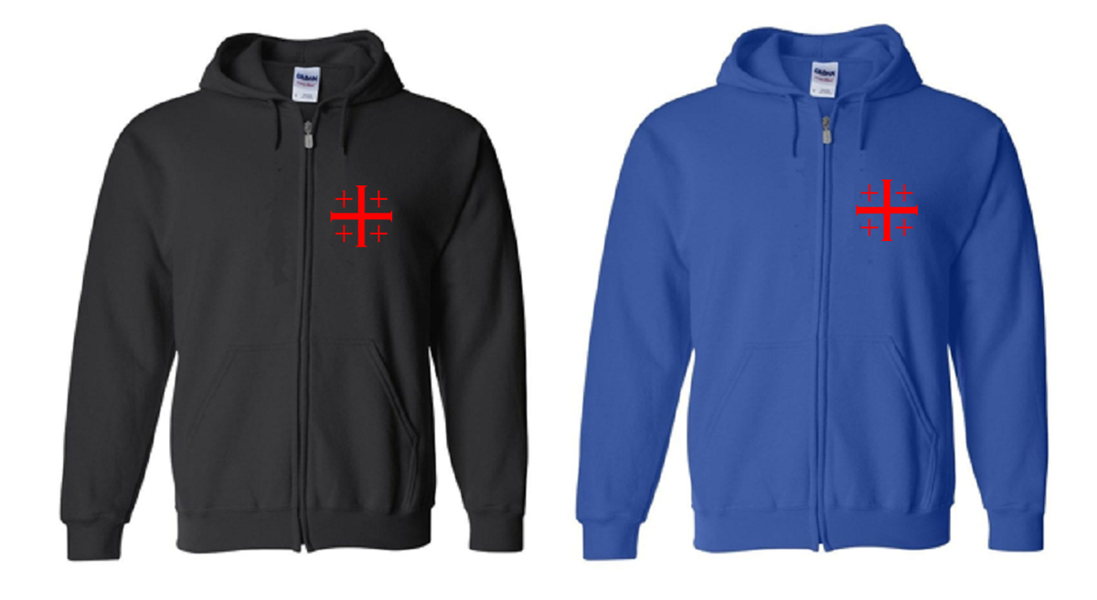 Sweat à Capuche Avec Croix De Jérusalem - Style Vintage Templier