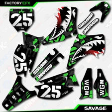 Black Green Savage Racing Graphics Kit fit 03-08 Kawasaki Kx125 KX250 KX 125 250