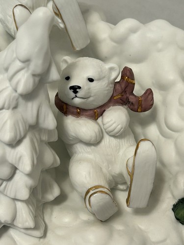 Grandeur Noel 2002 Polar Bear Cubs Christmas Tree Porcelain Collectible Figurine - Picture 4 of 17