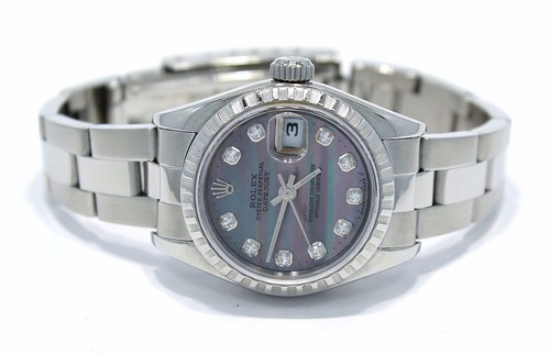 Rolex Datejust 79240 Diamond Tahitian MOP Dial Oyster Date Ladies Watch *MINT* - Picture 5 of 12