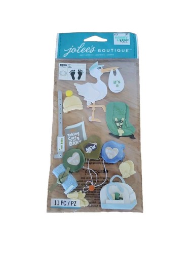 Jolee's Boutique Baby Boy Bottle Dome Stickers - Scrapbooking Embellishments For Baby Showers