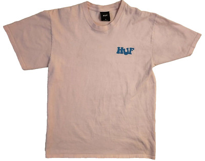 HUF Men's Short Sleeve T-Shirt MEDIUM Pink Streetwear Pre-Owned