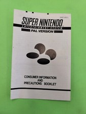 Super Nintendo snes precaution Insert PAL Version