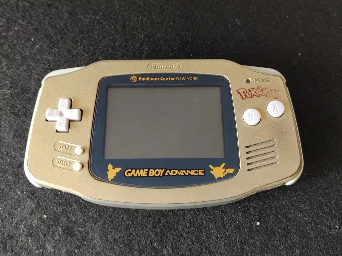 Pokemon Center NEW YORK Limited PIKACHU Gold GAMEBOY ADVANCE CONSOLE G –  Hakushin Retro Game shop